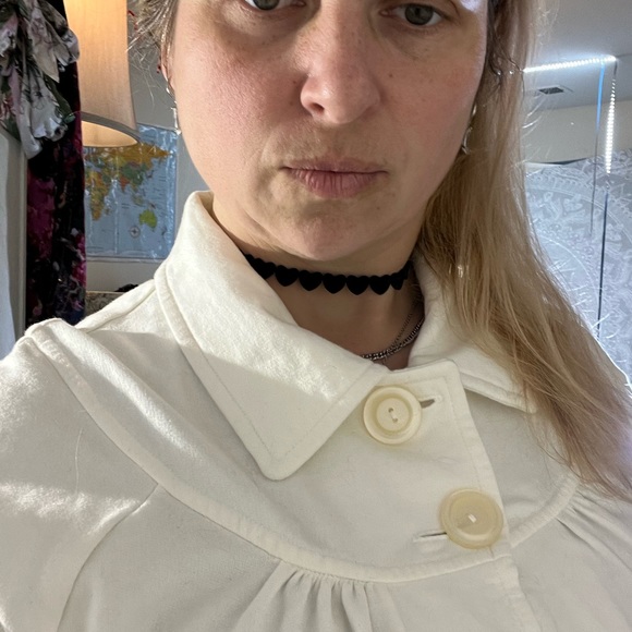 CROFT & BARROW CREAM CAPE BLAZER JACKET WARM XL TOP SHIRT BLOUSE POCKETS EUC - Picture 6 of 16